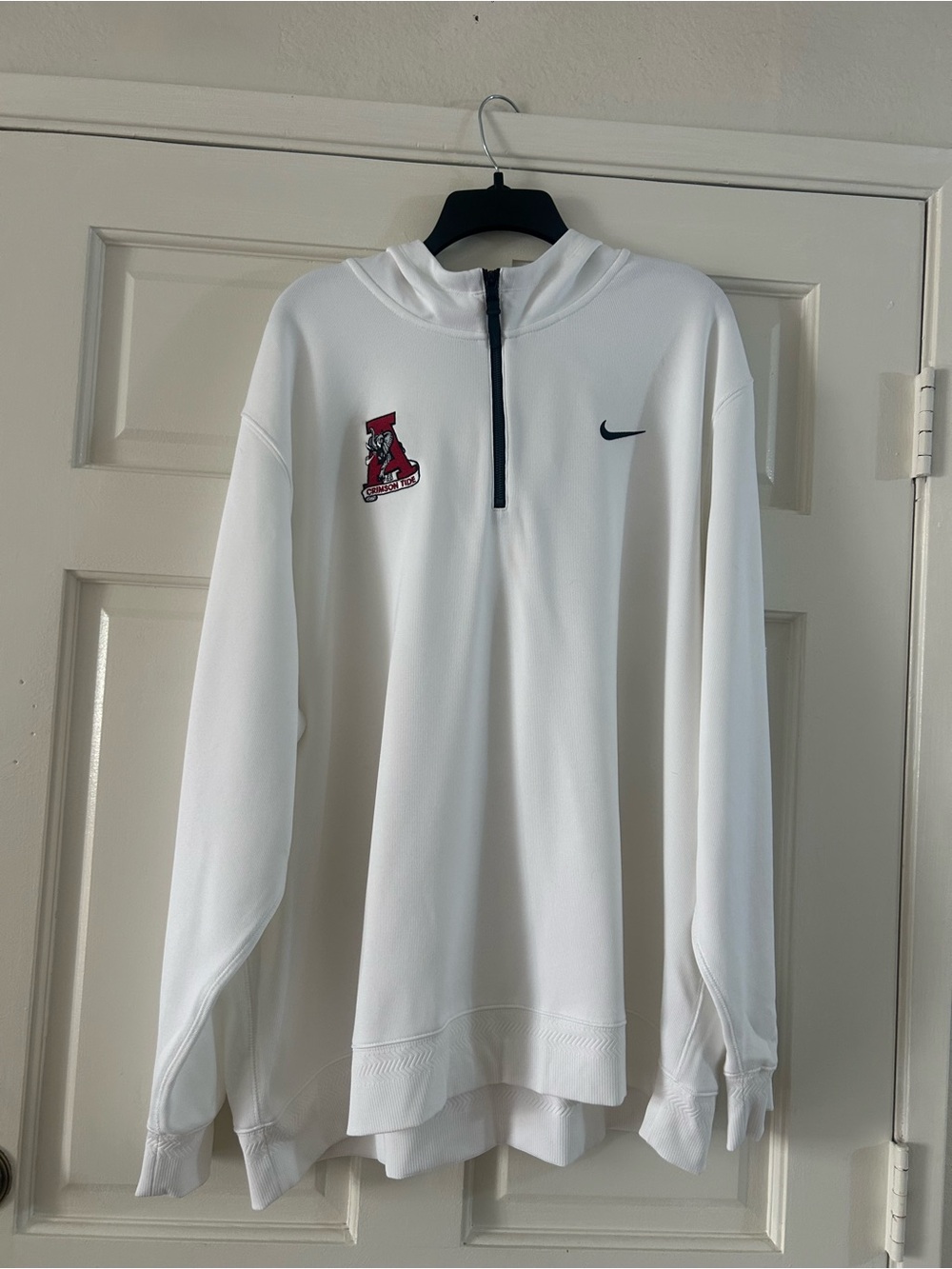 Nike Alabama Crimson Tide Sideline Dri-Fit 1/2 Zip Hoodie White Size 3XL